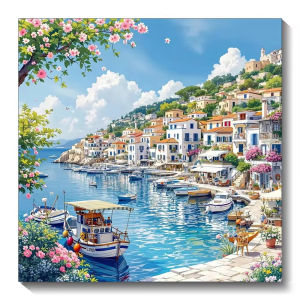 Beautiful Seaside Town Ship Scene Jigsaw Puzzle 500/1024PCS Mindful Game Stress Relief Decor Gift