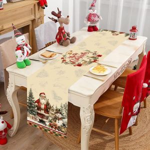 Vintage Christmas Table Runner Retro Santa Clausตารางตกแต่งคริสต์มาสสําหรับHome 2025 Navidad Noelของขวัญใหม่ปี 2026