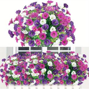 1/3Pcs Violet Artificial Flowers Bouquet 35CM Fake Flowers for Home Room Decor Garden Wedding Decoration Outdoor Flower Basket