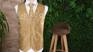 Luxury Mens Vest Pink Waistcoat Tie Bowtie Pocket Square Set Sleeveless Jacket Formal Wedding Suit
