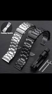 Dây Đeo Đồng Hồ Bằng Thép Không Gỉ 20mm/22mm Dây Đeo Phổ Thông Cho Samsung Gear S5 S4 S3 Frontier Classic HUAWEI 41mm 42mm 46mm Khóa Gập Tương Thích