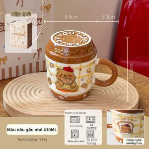 SHELI | Ly Nắp Sứ Dễ Thương Quà Sinh Nhật Cho Bạn Tri Kỷ