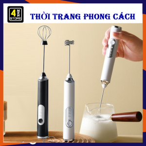 Máy Đánh Trứng  Đánh Sữa - Máy Tạo Bọt Cafe Cầm Tay Với 3 Tốc Độ Nhỏ Gọn Tiện Lợi Kèm Cáp Sạc USB - Máy Khuấy Pha Cafe Tạo Bọt Mini