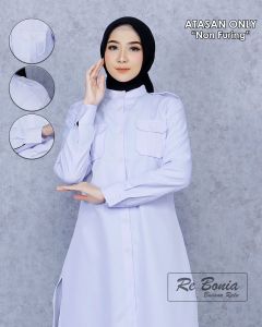 Tunik putih K2 nonpuring setelan putih hitam wanita pdh putih nonpuring setelan baju kerja