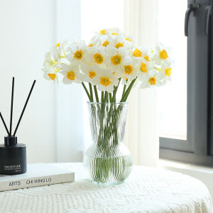 บุพการีผ้าจีน 6 ดอก ดอกไม้เทียม ดอกไม้ผ้าไหม ตกแต่งโต๊ะอาหาร ตกแต่งบ้าน สไตล์ย้อนยุค ดอกไม้สีสดใส ดอกไม้เทียม