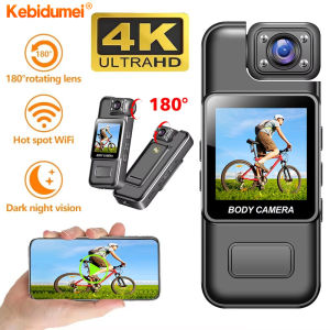(local delivery) Kebidumei Ultra HD 4K Wifi Camera Digital Video Mini Portable Handheld Law Enforcement Recorder 180° Rotatable Lens Outdoor Sports Camera