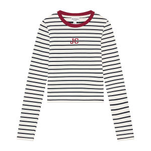 Juicy Couture | Striped Colorblock Stretch Womens T-Shirt Long Sleeve