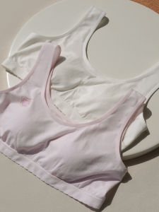 Two-Piece Silk Underwear Set for Teenage Girls No Underwire Modal Fabric Development Stage 1-2 Student Bras Seamless Comfortable