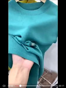 Ice Silk Knitted T-shirt Womens Short Sleeve Loose Tops Summer Korean Style Thin Knit Tops Shirt