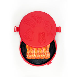 Large Round Microwave Grill Pan Grilled Cheese Pizza Crisper Crispy Bacon Toaster Sandwich Maker Griddle for Home School Office