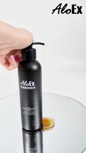 AloEx Black Shampoo & Hair Mask Set 1 ขวดและ หลอด เซตแชมพู่ ทรีทเม้นท์บำรุงเส้นผม ลดผมขาดให้ประสงค์การดื่ม สำหรับผมแห้งเสีย-ผมทำสี