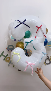 White 0-9 Foil Number Ribbon Foil Balloon Star Love Birthday Decoration DIY Party Supplies