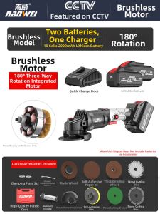 NANWEI | Cordless Brushless Angle Grinder for Polishing Cutting