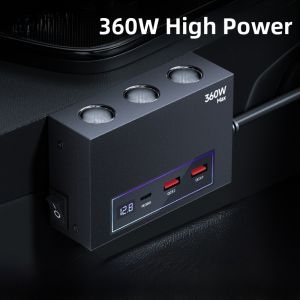 HELLOLEIBOO | 360W 3-Port Quick Charge Car Charger