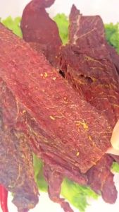 Khô trâu vị sả buffalo jerky lemongrass Quang Hiển đậm đà hương vị tự nhiên đồ ăn vặt ngon hộp 100gr