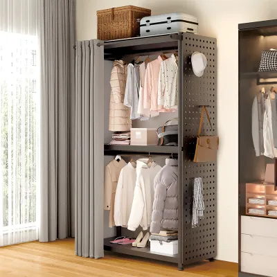 XIMIWU | Tủ Quần Áo Bảng Kim Loại Có Lỗ Dễ Lắp Ráp Mở
