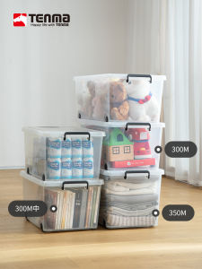 Large Capacity Plastic Transparent Storage Box Mobile Card Toy Storage Container TenMa Japanese Style Wheel Included Universal Use