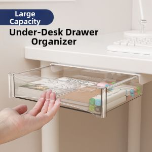 Height-Adjustable Invisible Desk Drawer Organizer