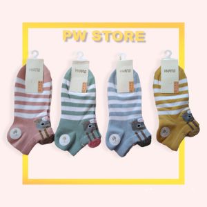 1 Lusin [12 Pasang] [Hight Quality] Kaos Kaki Motif Kuping Cute Mata Kaki Import / MK Korea
