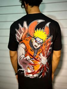 Bandai | Naruto Costume Anime 2 Dimensional Vortex Naruto Impression Cos Summer Wear Men and Women Short-sleeved T-shirt Trend
