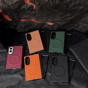Lychee Leather Hinge Full Protection For MagSafe Magnetic Phone Case For Samsung Galaxy Z Fold 8 Ultra 7 6 5 4 Fold8 Fold7 Fold6