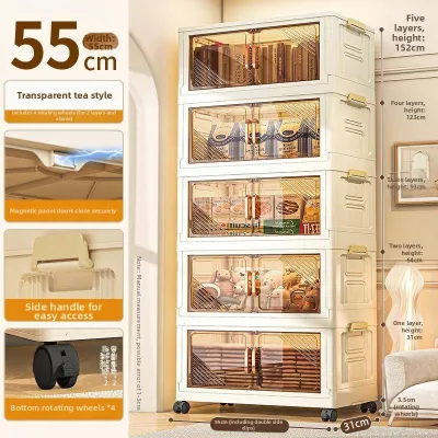 MEISITEKEKE | Multi-Layer Movable Foldable Storage Cabinet