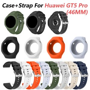 Silicone Strap &Case for Huawei Watch GT5 Pro 46MM Watchband Sport Bracelet Protective Cover for GT 5Pro 46mm Watch Band Correa
