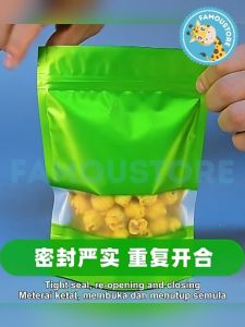 Famoustore 1 PCS Matt Aluminium Foil Bag Aluminum Ziplock Bag Stand Pouch Zip Lock Zipper Ziplock Bag Airtight Packaging Beg