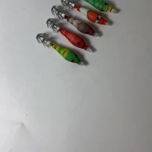 5Pcs Glow in The Dark Squid Jigs Hook 6cm Luminous Squid Lure Bait with Blow Tube Sharp Squid Hook for Saltwater Sea Fishing