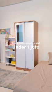 Cubic Lemari Pakaian Sliding Minimalis / Wardrobe Baju / LUNA SL 80 - Putih