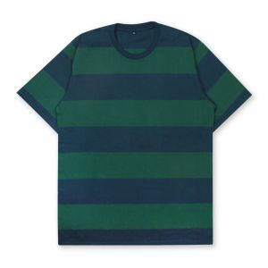 baju kaos stripe salur garis garis belang belang pria dewasa terbaru bahan cotton cvc 24s tebal