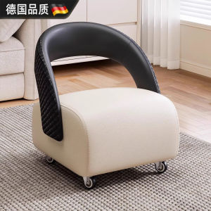 Modern Minimalist Wooden Stool with Casters Backed Slip-Resistant Non-Slip Ideal for Home Use Shoe Changing with Child