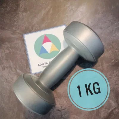 Dumbel Barbel Plastik Dumble Dambel Abu 1 Kg Alat Olahraga Latih Otot