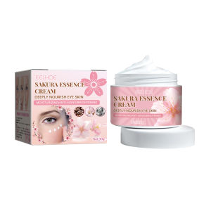 Eelhoe Sakura Essence Cream Shrink Pores Lighten Fine Lines Facial Lotion Hyaluronic Acid Niacinamide Hydrating Facial Essence Anti-Puffiness Anti Aging Anti Wrinkle Brighten Skin Care Reduce Dryness Deep Moisturzing Sakura Cream (30g)