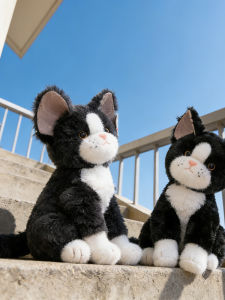 GUAIBUDIAN | Popular Cute Devon Rex Cat Stuffed Plush Doll Black