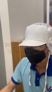 Nón Vải Lưới Trắng Trùm Tóc Dành Cho Công Nhân Sản Xuất-Nón Lưới Trắng Dài Có Dây Cột- Hình Thật Hàng Sẵn Nhiều