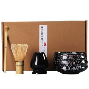 Japanese Tea Sets Traditional Matcha Gift Set Bamboo Matcha Whisk Spoon Ceramic Matcha Bowl Whisk Holder