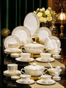 JINGDITAOCI | Aesthetic Ceramic Bone China Tableware Set