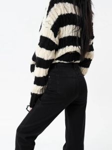 High Waist Straight Leg Denim Jeans Womens Slim Fit Elastic Casual Cotton Pants Spring Autumn New Style Elegant Black Jeans