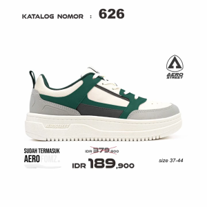 Aerostreet 37-44 Brooklyn Natural Hijau Tua Hijau Tua - Sepatu Sneakers Casual Sport