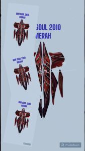 STRIPING STIKER YAMAHA MIO SOUL MERAH TAHUN 2010