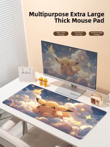 KALLDUN | Large Pikachu Cute Office Desk Mat Keyboard Pad