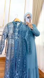 Laksmi Dress Ceruty Mix Brukat Gamis Wanita Terbaru 2024 Viral Dress Kondangan Wanita Elegan Mewah