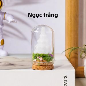 Tượng Cây Thông Noel Bằng Đá Quý Nhiều Màu Pha Lê Tự Nhiên Trong Lọ Thủy Tinh Nhỏ Trang Trí Bàn Làm Việc Ngày Lễ Quà Tặng Đồ Trang Trí