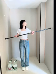 1PC Adjustable Telescopic Pole Punch-Free Design Shower Curtain Rod