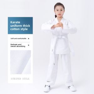 Childrens Martial Arts Uniform Long Sleeve White Professional Competition Training Clothes for Beginners Men Women Kids