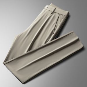 High Elasticity Crease-Resistant Mens Business Trousers 2024 New Straight Leg Pants Quality Material Comfortable Fit