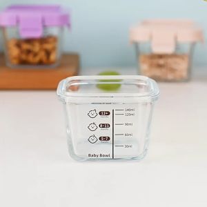MallMainan-C1277 Baby Food Container Wadah Penyimpanan Mpasi Tahan Panas / Kotak Tempat Makan Kaca