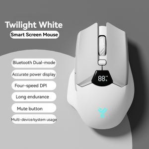 2.4G Bluetooth wireless mouse screen display power 600mAh large capacity battery light tone buttons for gaming and office