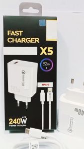 Charger POC0 X5 240W Power Adapter Fast Charger Quick Charge3.0 Support Fast Charging